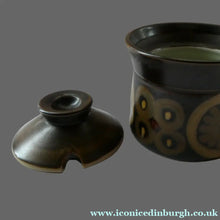 Load image into Gallery viewer, 1960s DENBY Arabesque LARGE Jam Pot or Lidded Sugar Bowl by Gill Pemberton
