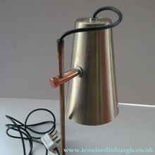 Load image into Gallery viewer, Vintage 1960s Desk Lamp with Moveable Metal Cone Shade &amp; Finger Switch. WORKING 
