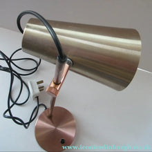 Load image into Gallery viewer, Vintage 1960s Desk Lamp with Moveable Metal Cone Shade &amp; Finger Switch. WORKING 
