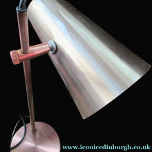 Load image into Gallery viewer, Vintage 1960s Desk Lamp with Moveable Metal Cone Shade &amp; Finger Switch. WORKING 
