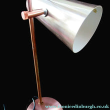Load image into Gallery viewer, Vintage 1960s Desk Lamp with Moveable Metal Cone Shade &amp; Finger Switch. WORKING 
