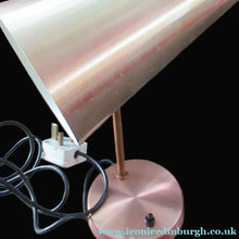 Load image into Gallery viewer, Vintage 1960s Desk Lamp with Moveable Metal Cone Shade &amp; Finger Switch. WORKING 
