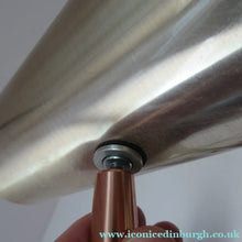 Load image into Gallery viewer, Vintage 1960s Desk Lamp with Moveable Metal Cone Shade &amp; Finger Switch. WORKING 
