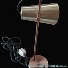 Load image into Gallery viewer, Vintage 1960s Desk Lamp with Moveable Metal Cone Shade &amp; Finger Switch. WORKING 

