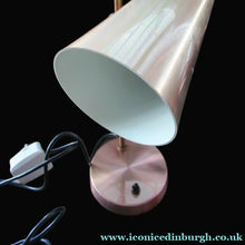 Load image into Gallery viewer, Vintage 1960s Desk Lamp with Moveable Metal Cone Shade &amp; Finger Switch. WORKING 
