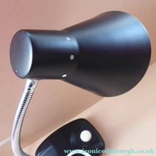 Load image into Gallery viewer, VINTAGE 1960s ENDON Black Enamel Metal Desk Lamp with Finger Button on the Base. Good Condition
