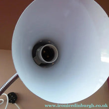 Load image into Gallery viewer, VINTAGE 1960s ENDON Black Enamel Metal Desk Lamp with Finger Button on the Base. Good Condition
