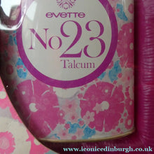 Load image into Gallery viewer, Vintage 1960s FLOWER POWER Cosmetics. 1960s No.23 by Evette. Powder, Soaps and Bath Cubes 
