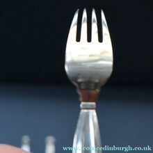 Load image into Gallery viewer, Vintage 1960s GEORG JENSEN Solid Silver Child's Cutlery Set (Small Spoon, Knife and Fork). ACORN PATTERN
