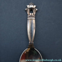 Load image into Gallery viewer, Vintage 1960s GEORG JENSEN Solid Silver Child's Cutlery Set (Small Spoon, Knife and Fork). ACORN PATTERN
