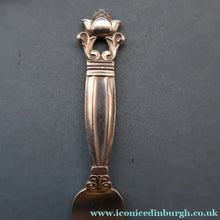 Load image into Gallery viewer, Vintage 1960s GEORG JENSEN Solid Silver Child's Cutlery Set (Small Spoon, Knife and Fork). ACORN PATTERN
