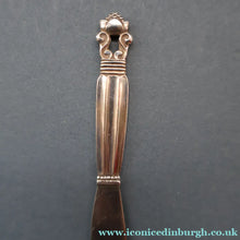 Load image into Gallery viewer, Vintage 1960s GEORG JENSEN Solid Silver Child's Cutlery Set (Small Spoon, Knife and Fork). ACORN PATTERN
