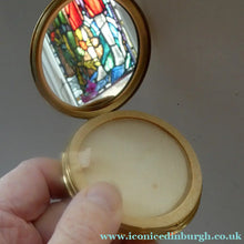 Load image into Gallery viewer, 1960s Vintage Enamel Power Compact with  Fireworks Pattern
