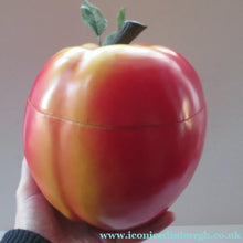 Load image into Gallery viewer, 1960s ROSY RED APPLE Hard Plastic Ice Bucket - with Original Heavy Glass Liner
