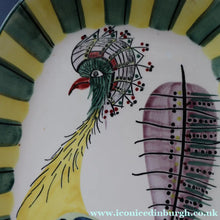 Load image into Gallery viewer, Vintage 1960s ROYAL COPENHAGEN Faience Peacock Platter by Inge-Lise Koefoed. Height 13 inches
