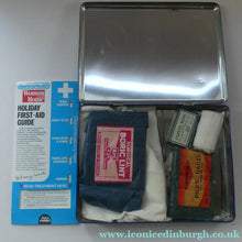 Load image into Gallery viewer, Vintage 1960s SCOTTISH First Aid Kit in a Tin (with some vintage contents). Wallace, Cameron &amp; Co Ltd (Glasgow)
