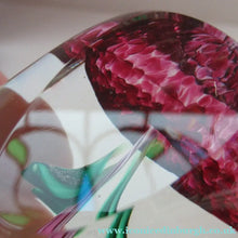 Load image into Gallery viewer, 1960s Strathearn Paperweight Lampwork Pink Flower and Faceted Panels Original Box Scottish Glass
