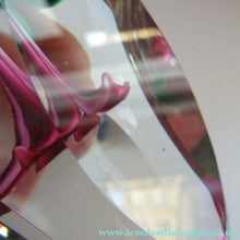 Load image into Gallery viewer, 1960s Strathearn Paperweight Lampwork Pink Flower and Faceted Panels Original Box Scottish Glass

