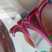 Load image into Gallery viewer, 1960s Strathearn Paperweight Lampwork Pink Flower and Faceted Panels Original Box Scottish Glass
