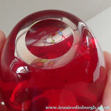 Load image into Gallery viewer, Vintage 1960s WHITEFRIARS Ruby Red Ovoid Glass Vase. Design Number 9585 by Geoffrey Baxter

