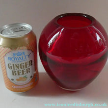 Load image into Gallery viewer, Vintage 1960s WHITEFRIARS Ruby Red Ovoid Glass Vase. Design Number 9585 by Geoffrey Baxter
