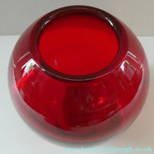 Load image into Gallery viewer, Vintage 1960s WHITEFRIARS Ruby Red Ovoid Glass Vase. Design Number 9585 by Geoffrey Baxter
