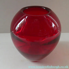 Load image into Gallery viewer, Vintage 1960s WHITEFRIARS Ruby Red Ovoid Glass Vase. Design Number 9585 by Geoffrey Baxter
