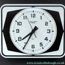Load image into Gallery viewer, Vintage 1970s ANSTEY &amp; WILSON Abstract Black and White Wall Clock. Good Vintage Condition. Battery Operated
