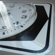 Load image into Gallery viewer, Vintage 1970s ANSTEY &amp; WILSON Abstract Black and White Wall Clock. Good Vintage Condition. Battery Operated
