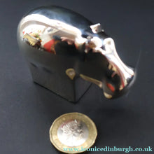 Load image into Gallery viewer, Vintage Dansk Silver-Plate Paperweight in Original Presentation Box. HIPPOPOTAMUS
