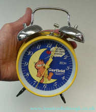 Load image into Gallery viewer, Vintage 1970s GARFIELD Alarm Clock. Wnd-up Mechanism with Bells. WORKING
