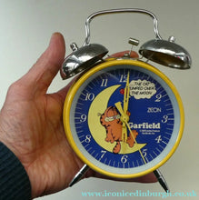 Load image into Gallery viewer, Vintage 1970s GARFIELD Alarm Clock. Wnd-up Mechanism with Bells. WORKING
