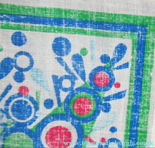 Load image into Gallery viewer, 1960s Irish Linen Psychedelic Abstract Pattern Tea Towel Bar Cloth
