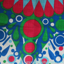 Load image into Gallery viewer, 1960s Irish Linen Psychedelic Abstract Pattern Tea Towel Bar Cloth
