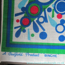 Load image into Gallery viewer, 1960s Irish Linen Psychedelic Abstract Pattern Tea Towel Bar Cloth
