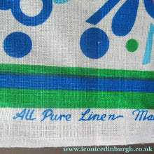 Load image into Gallery viewer, 1960s Irish Linen Psychedelic Abstract Pattern Tea Towel Bar Cloth
