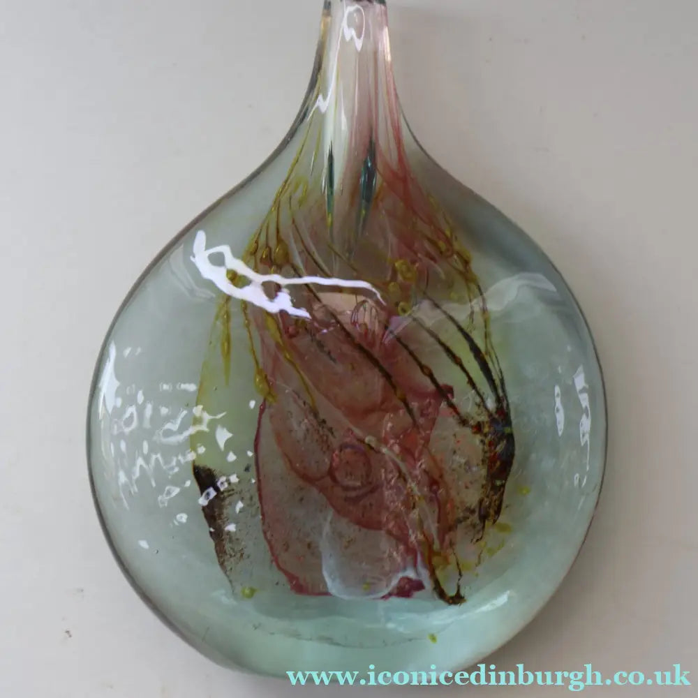 Vintage 1970s ISLE OF WIGHT Glass Lollipop Vase with Flame Pontil