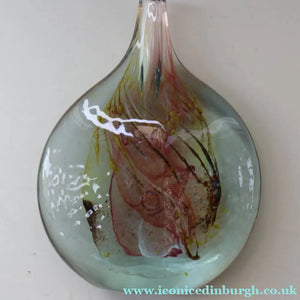 Vintage 1970s ISLE OF WIGHT Glass Lollipop Vase with Flame Pontil