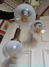Load image into Gallery viewer, Vintage 1970s MAZZEGA Murano Glass Hanging Pendant Light Fitting with Three Shades.
