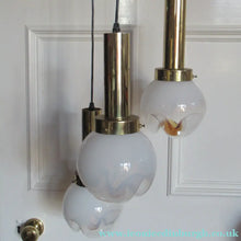 Load image into Gallery viewer, Vintage 1970s MAZZEGA Murano Glass Hanging Pendant Light Fitting with Three Shades.
