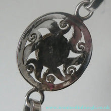 Load image into Gallery viewer, 1970s Silver (925) Bracelet with Art Nouveau Style Round Shield Decoration and Hook Clasp
