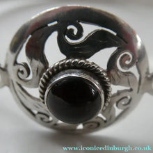Load image into Gallery viewer, 1970s Silver (925) Bracelet with Art Nouveau Style Round Shield Decoration and Hook Clasp
