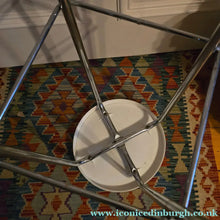 Load image into Gallery viewer, Genuine Vintage 1972 Chair Centre barstools. White Plastic, Tangerine Vinyl and Chrome Legs. THREE AVAILABLE
