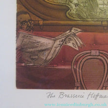 Load image into Gallery viewer, Frank Martin 1980s Colour Etching The Brasseries Hoffman by Frank Martin
