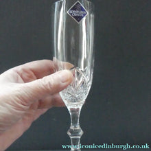 Load image into Gallery viewer, Vintage Edinburgh Crystal PAIR of Tall CHAMPAGNE Flute Glasses.  7 3/8 inches
