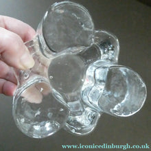 Load image into Gallery viewer, 1970s GERMAN Chunky Clear Glass Candle Holder / Plate Warmer by Glasdesign Georgshutte
