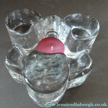 Load image into Gallery viewer, 1970s GERMAN Chunky Clear Glass Candle Holder / Plate Warmer by Glasdesign Georgshutte
