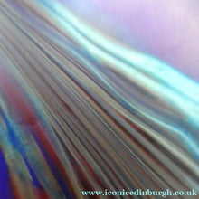 Load image into Gallery viewer, Vintage 1980s OKRA Style Cobalt Blue Glass Vase with Metallic and Red Lustre Swirls
