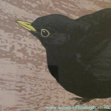 Load image into Gallery viewer, 1980s Woodcut by James Williamson Bell (1938 - 2010), "BLACKBIRD". Signed in Pencil
