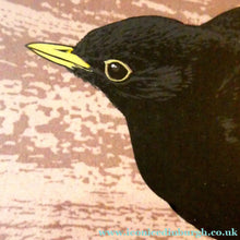 Load image into Gallery viewer, 1980s Woodcut by James Williamson Bell (1938 - 2010), "BLACKBIRD". Signed in Pencil
